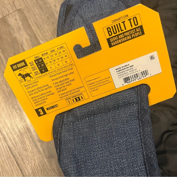 NEW Carhartt Blue Denim Insulated Dog Chore Coat Medium M Warmest Walking - Picture 11 of 13